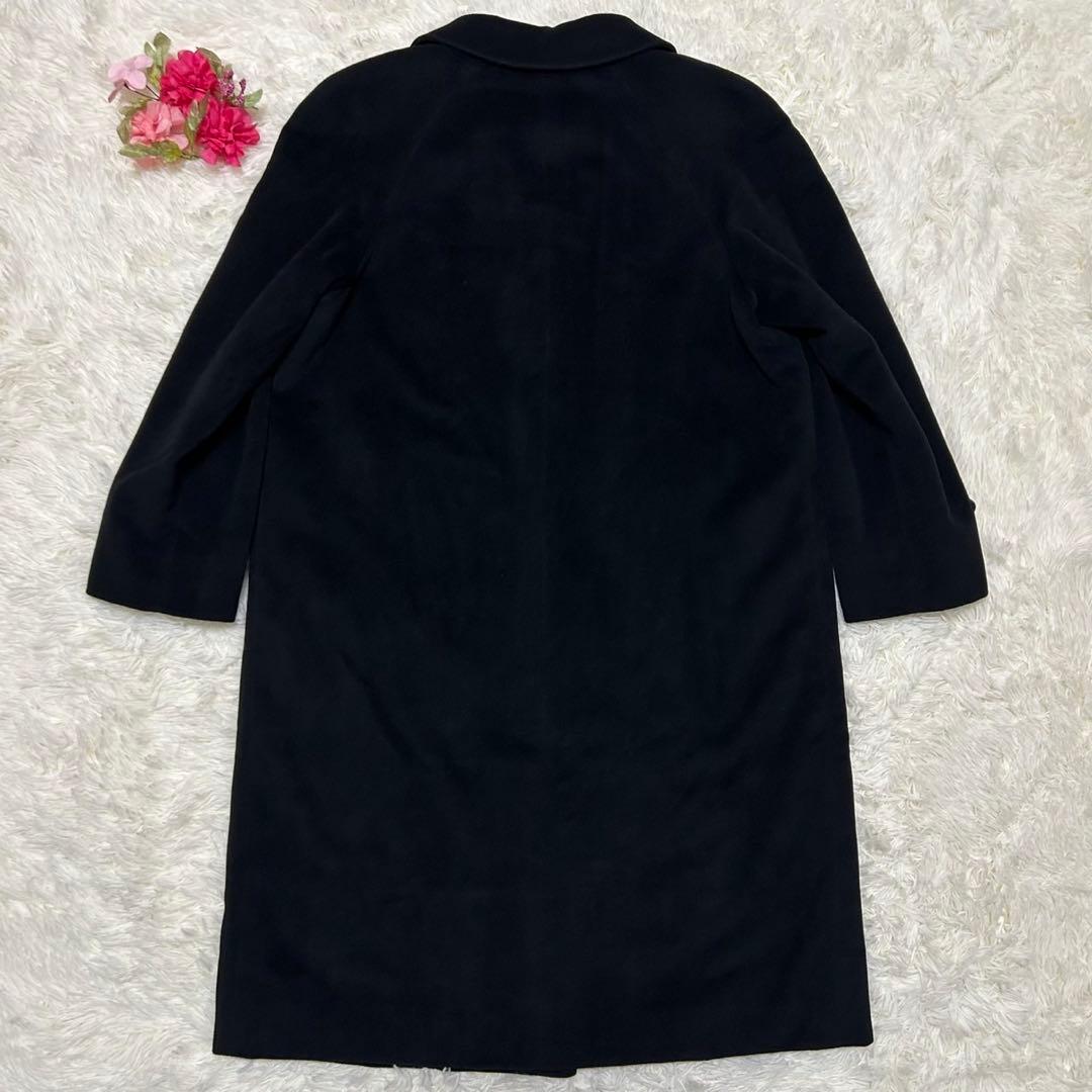 【美品3X/L】バーバリーロンドン チェスターコート アンゴラ混 Aライン 黒