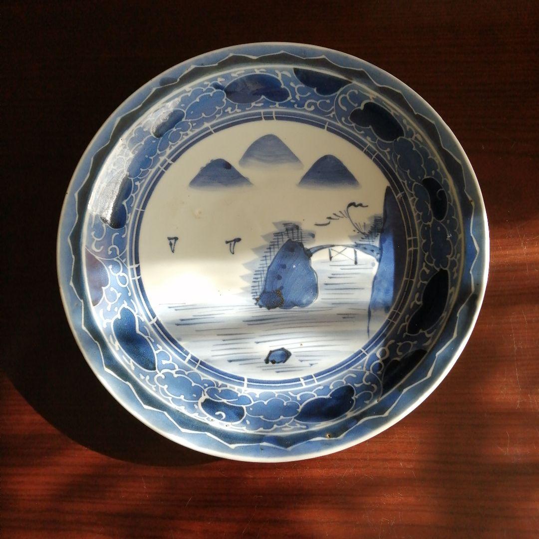 古伊万里　染付大皿　29.8cm　天明期