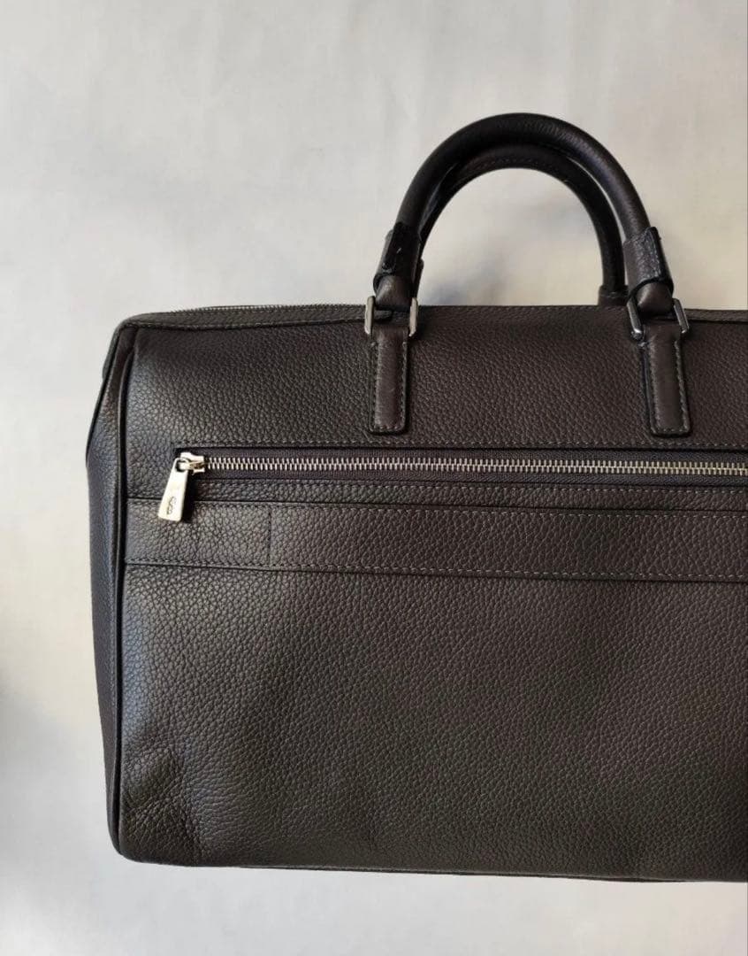 r*様 セラピアン カシミヤレザー ブリーフケース ビジネスバッグ　グレー