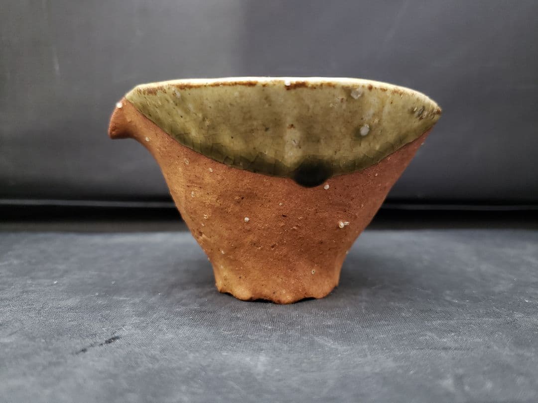 信楽焼　煎茶器　神崎紫峰　手捻り　急須　湯呑み5客　湯冷まし　煎茶道具　作家物