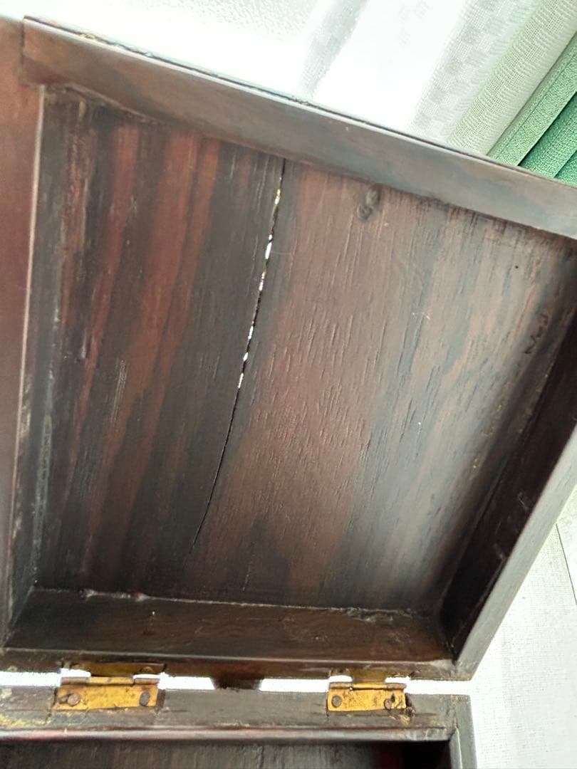 木製彫刻 裁縫箱 小物入れ 収納ボックス レリーフ アンティーク シンガポール