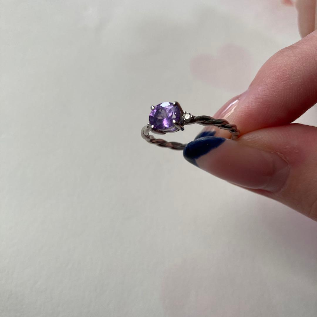 た*こ様 パープルサファイア　ダイヤモンドリング