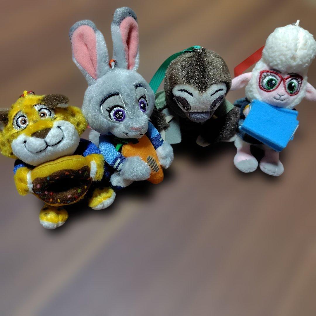 ズートピア ぬいぐるみ チャーム　 4体セット