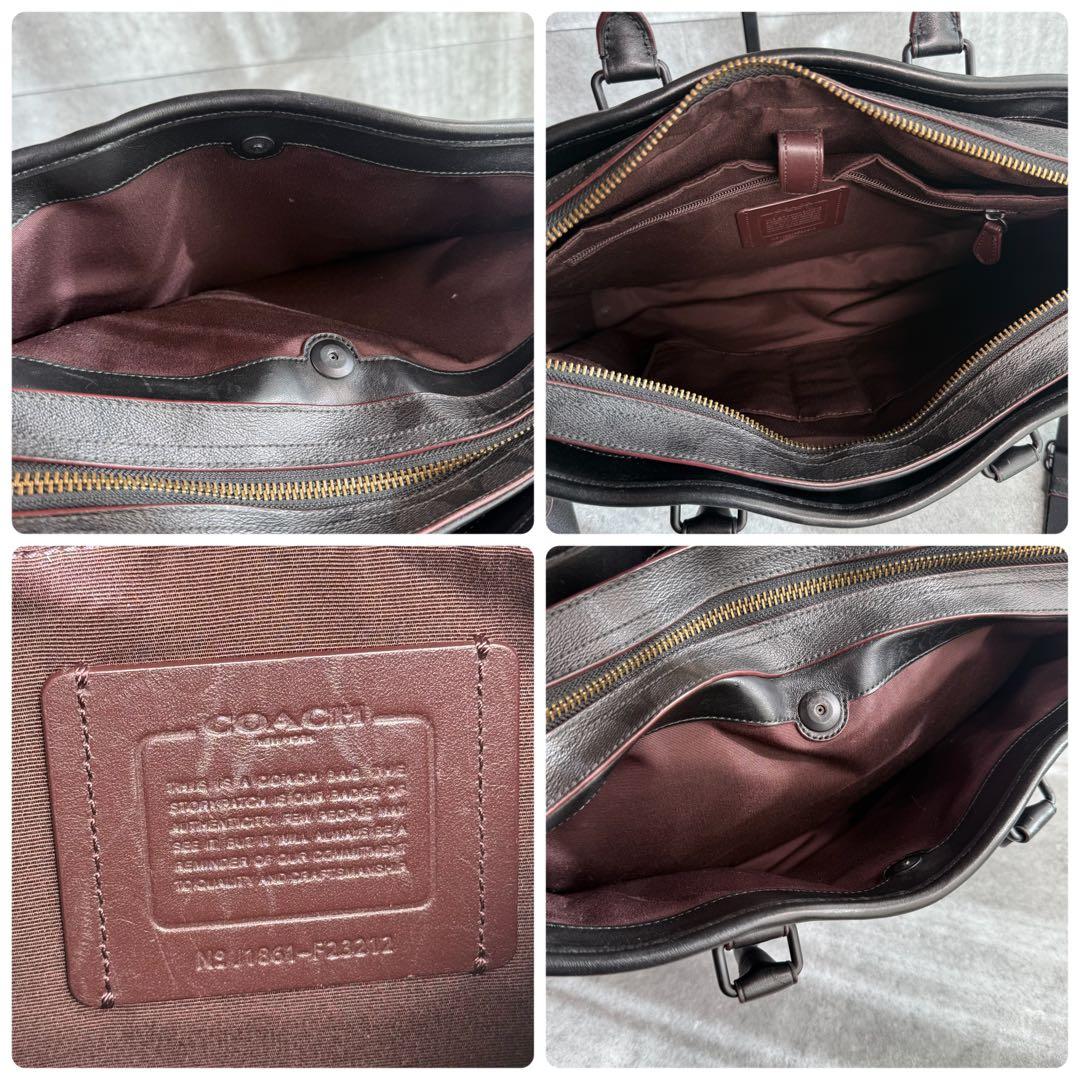 良品 コーチ ビジネスバッグ A4収納可 シグネチャー F23212