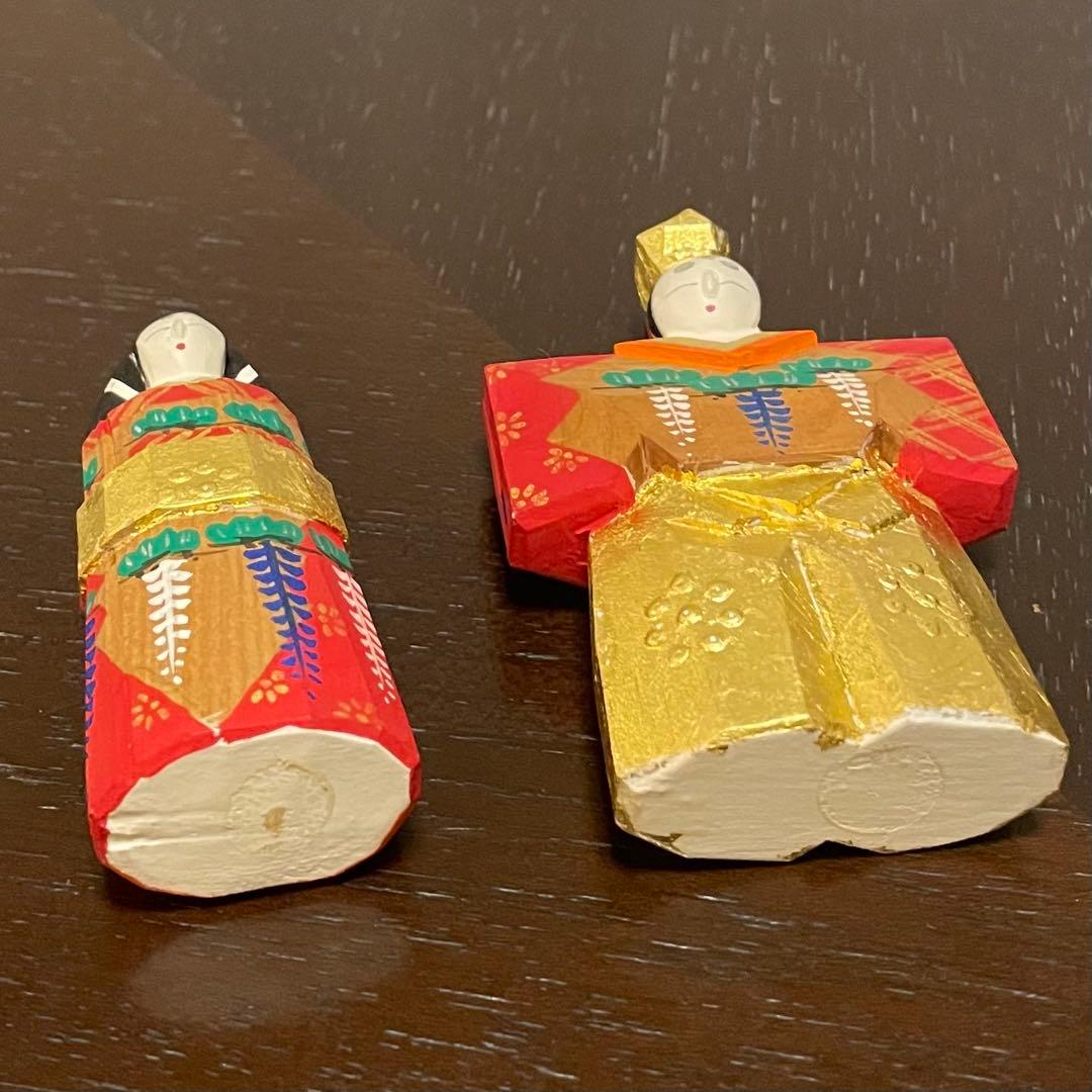 h*i様 雛人形　立雛　奈良人形　一刀彫　染川宗進　白鹿園　作家直筆の木箱付き