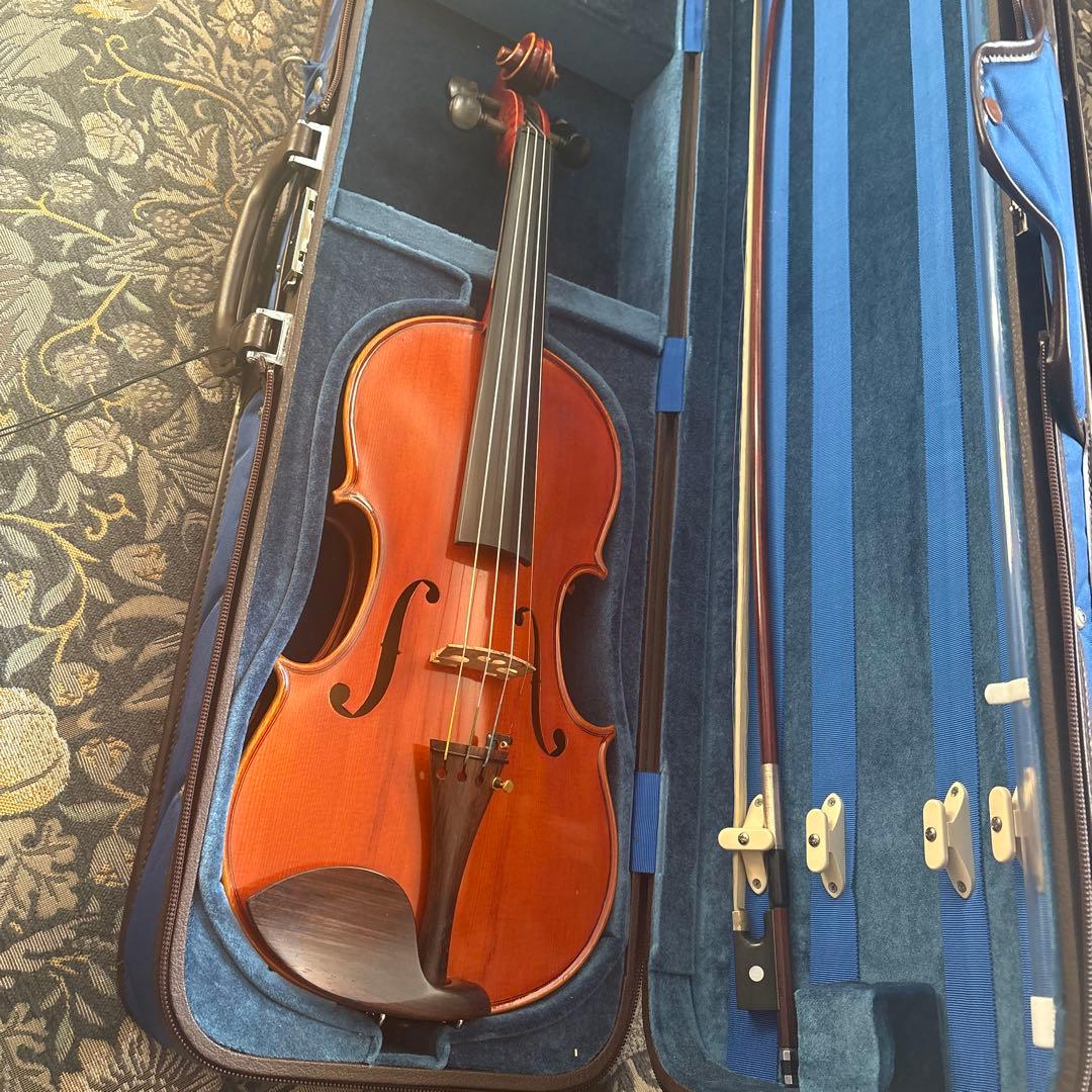 バイオリンケース お布団付き　青　バイオリン　弓