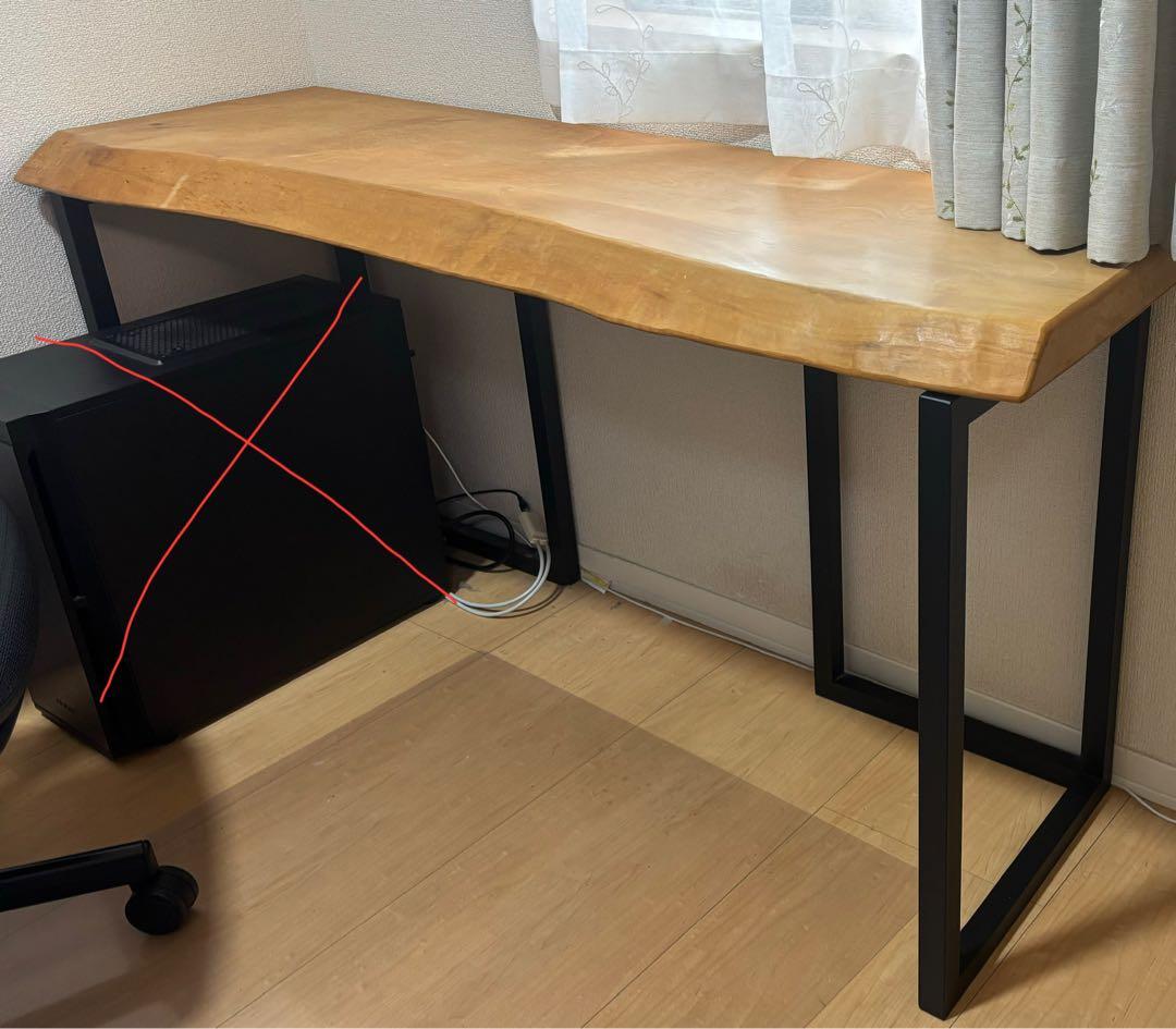 無垢板×アイアン脚　カウンター　パソコンデスク　幅140cm