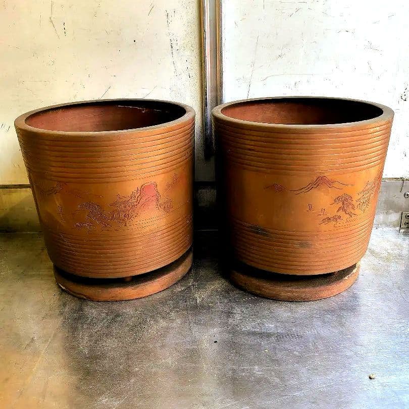 真鍮製 火鉢 2個セット｜骨董・アンティーク・昭和レトロ