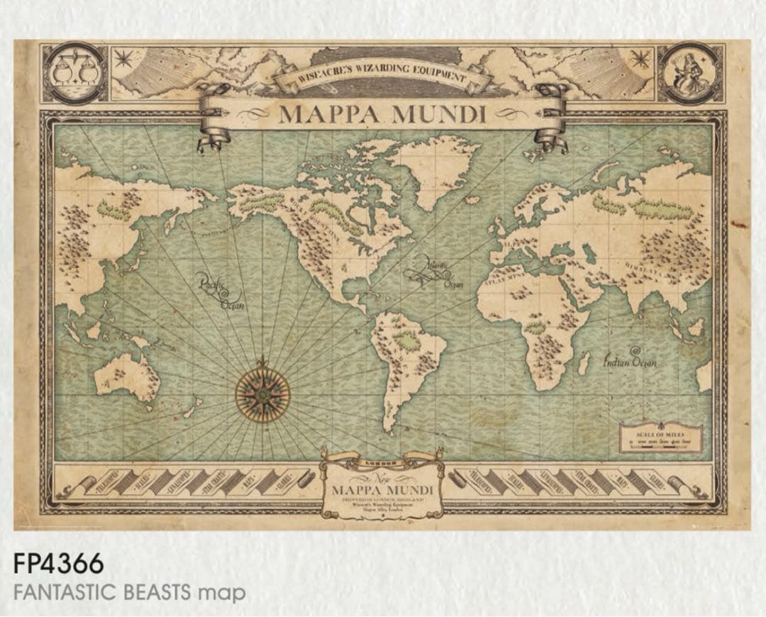 ロンドン購入 FantasticBEAST 地図 ポスター