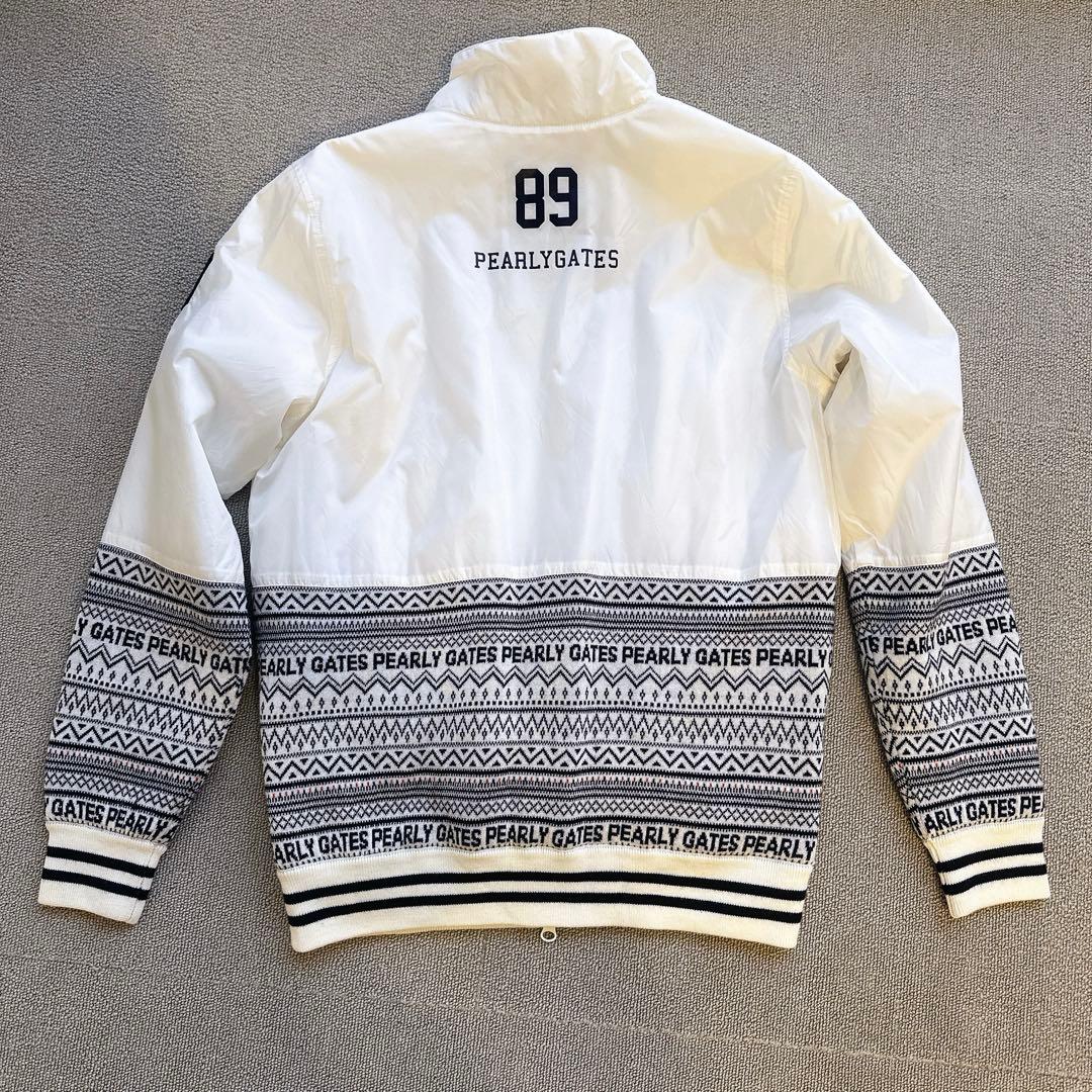 美品　PEARLY GATES 中綿ジャケット アーガイルニットホワイト　1