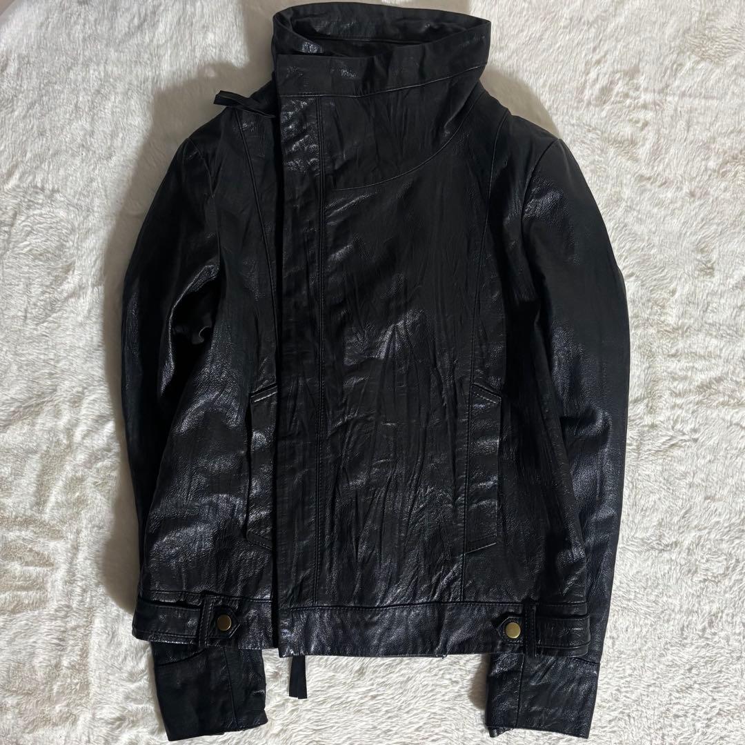 ekam 風 変形 レザー ジャケット ハイネック オピウム archive