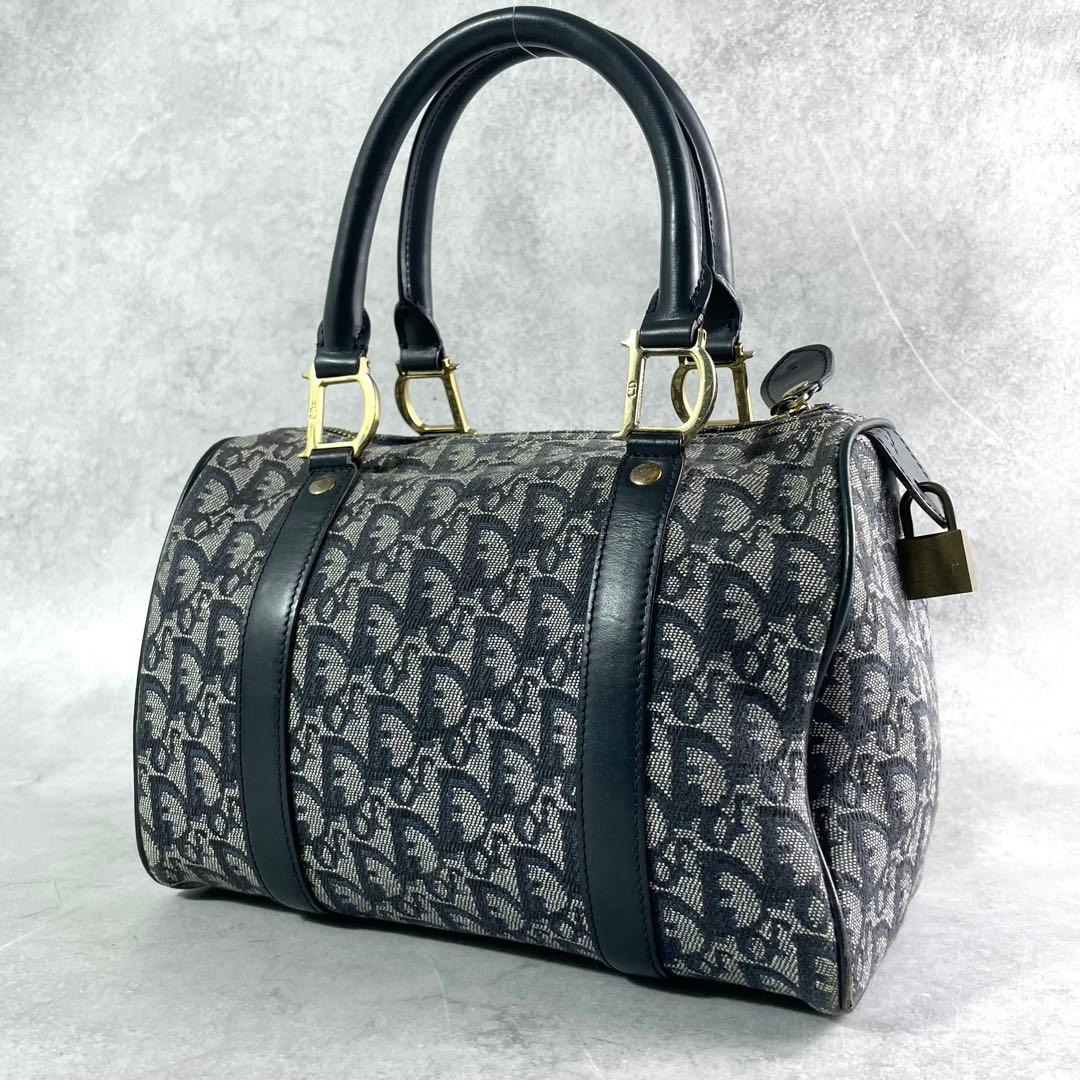 入手困難✨ クリスチャンディオール トロッター柄 ミニボストンバッグ ネイビー