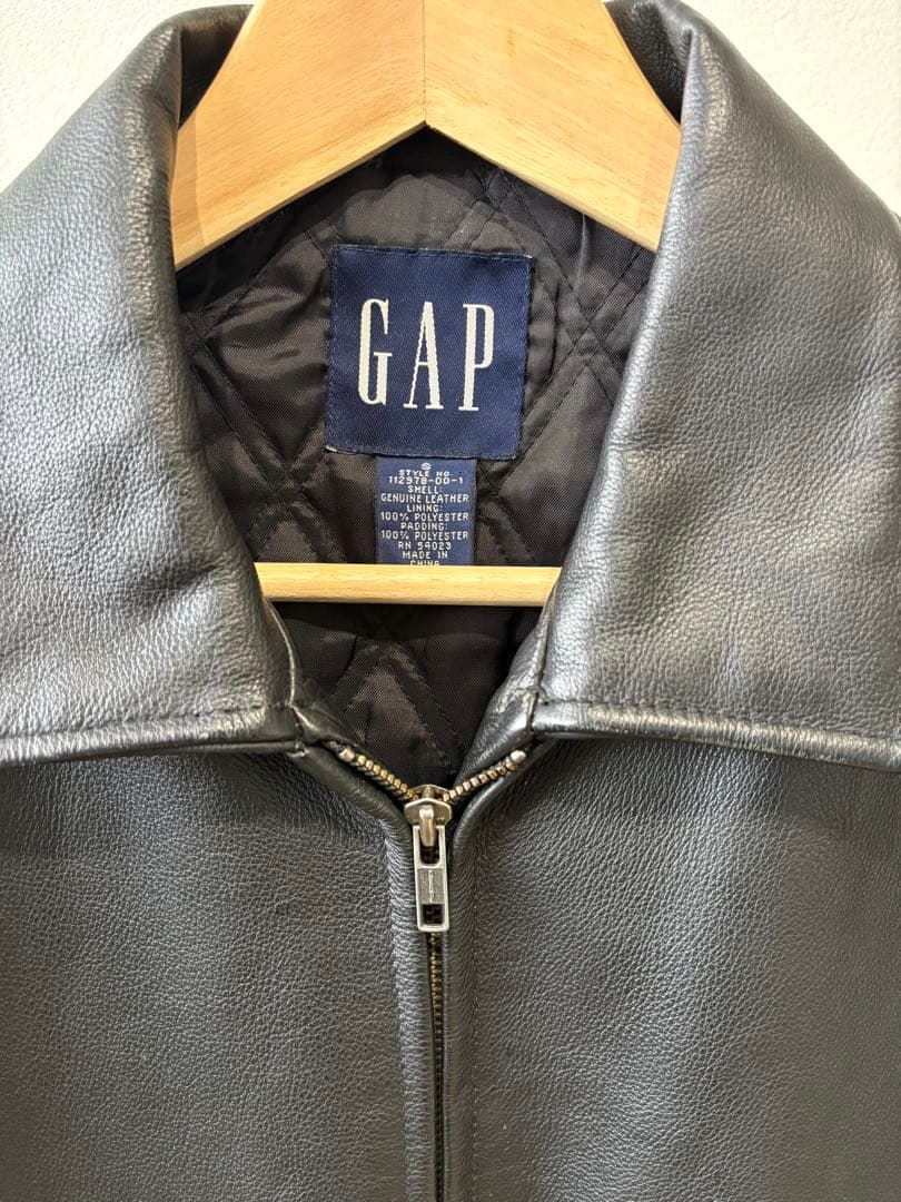 90s OLD GAP LEATHER BLOUSON JACKET S 中綿