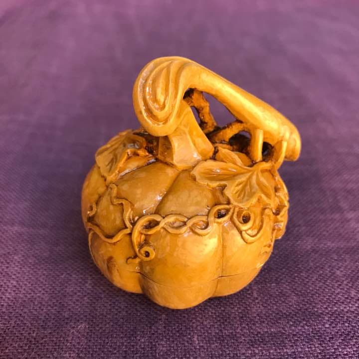 香合 木彫り  骨董  アンティーク 小物入れ