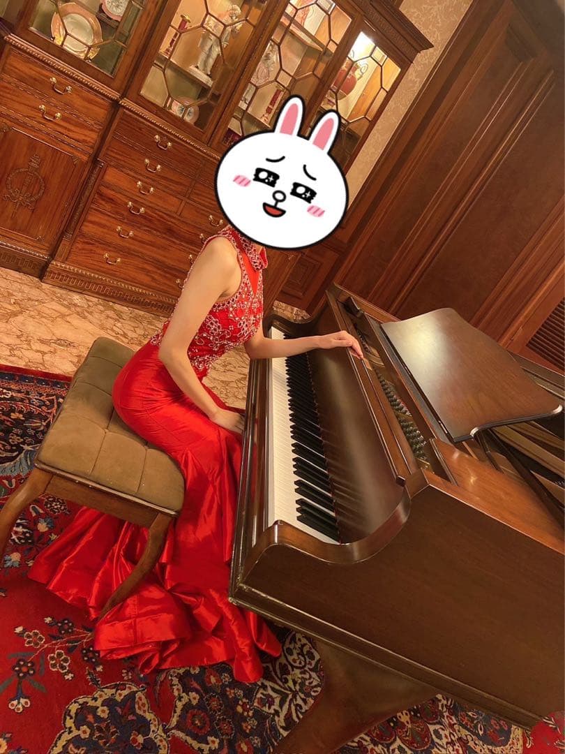 【美品】コンテストドレス/パーティードレス/インポート/マーメイド/レッド、赤