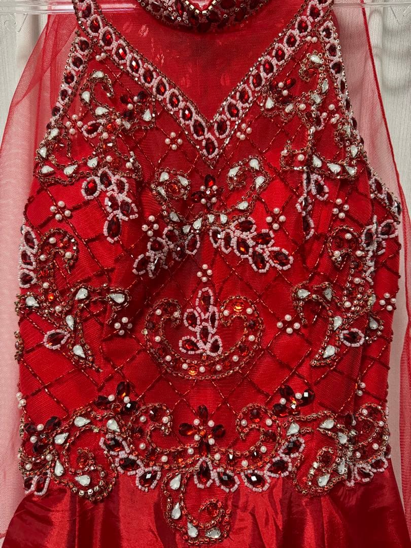 【美品】コンテストドレス/パーティードレス/インポート/マーメイド/レッド、赤