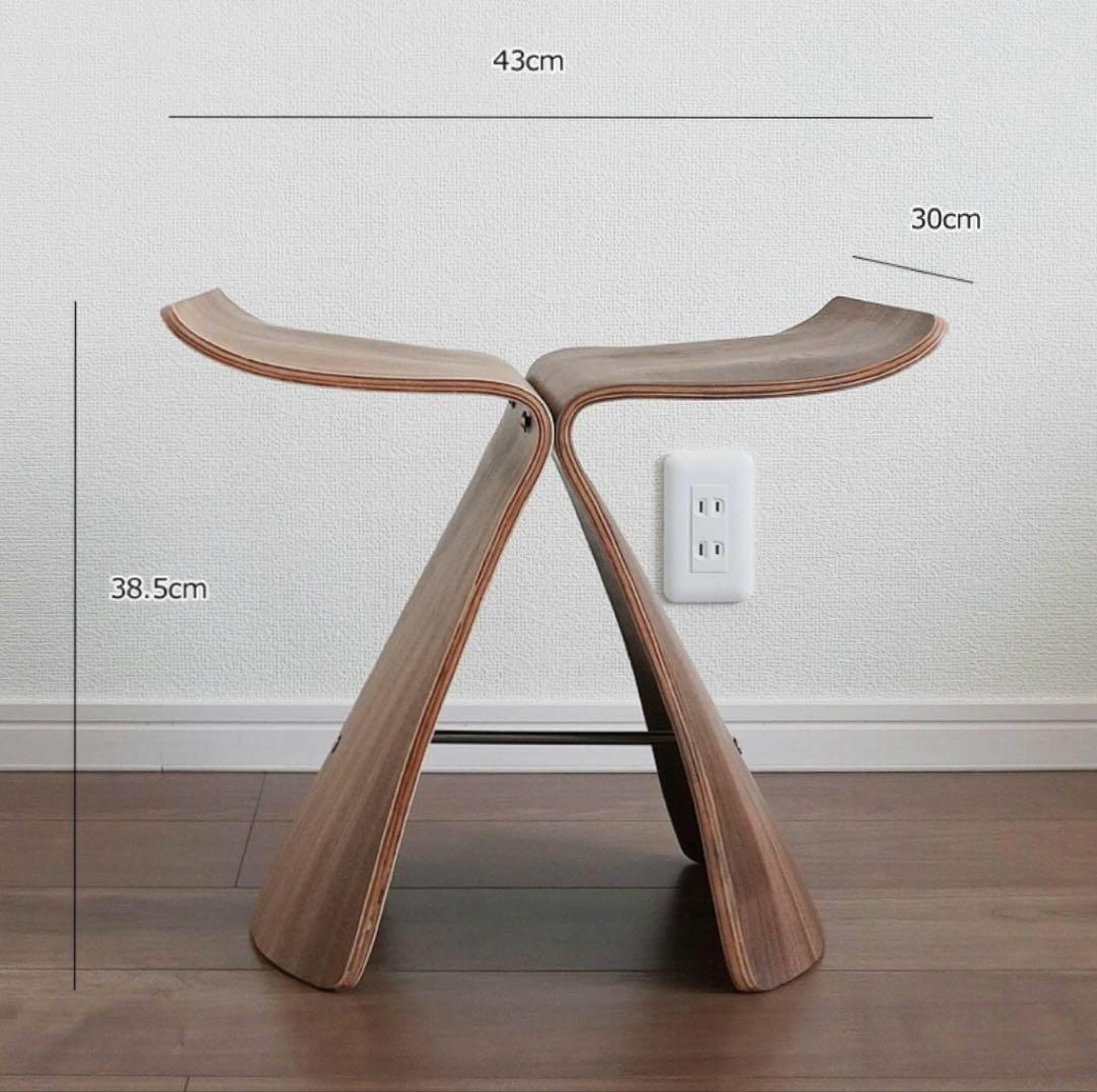 木製スツール ブラック