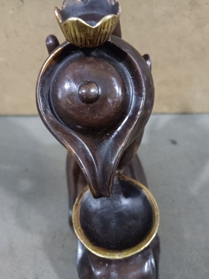 銅器 仏手倒流香 茶台 机 事務室 薫香炉 装飾品 工芸品 置物