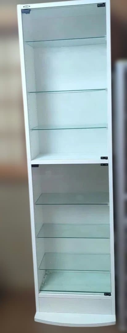 JAJAN ホワイト　ガラス　ディスプレイケース