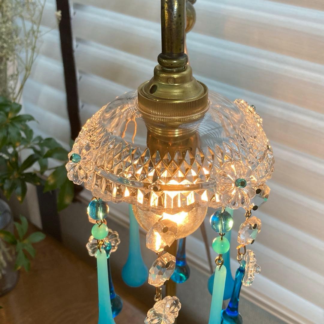 （ご予約）ミニシャンデリア（青の世界）　フランス　アンティーク　1910年