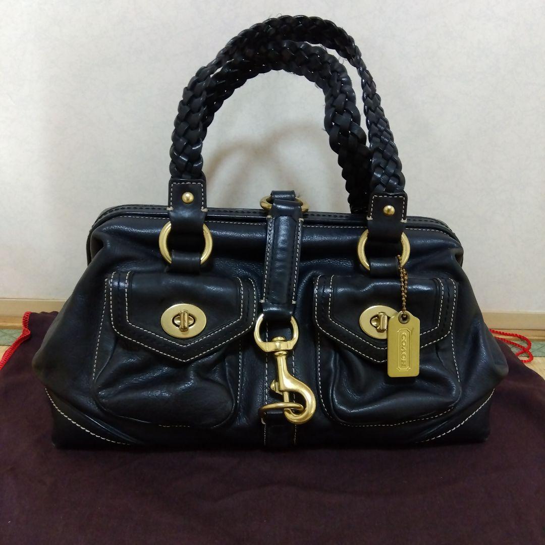 COACH　レガシー　ターンロック　レザー ハンドバッグ 9141 黒