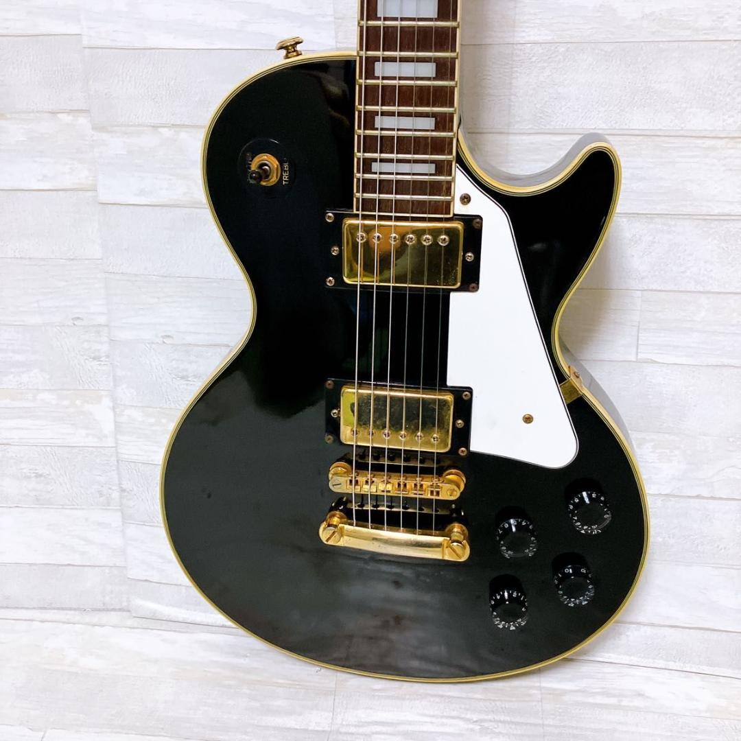 グラスルーツ レスポールカスタム エレキギター ブラック ゴールド 弦楽器