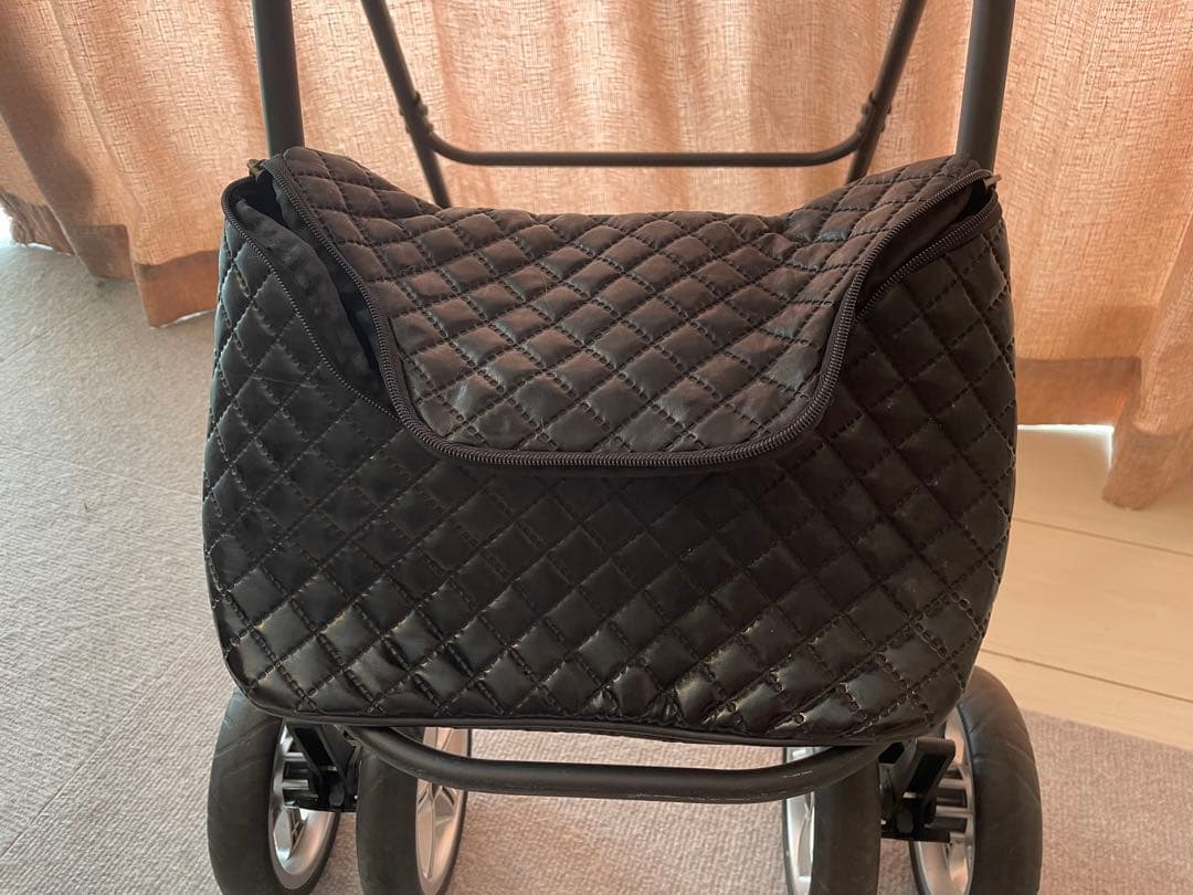 天使のカート　L 小物付き　ブラックキルト　黒 ペットカート