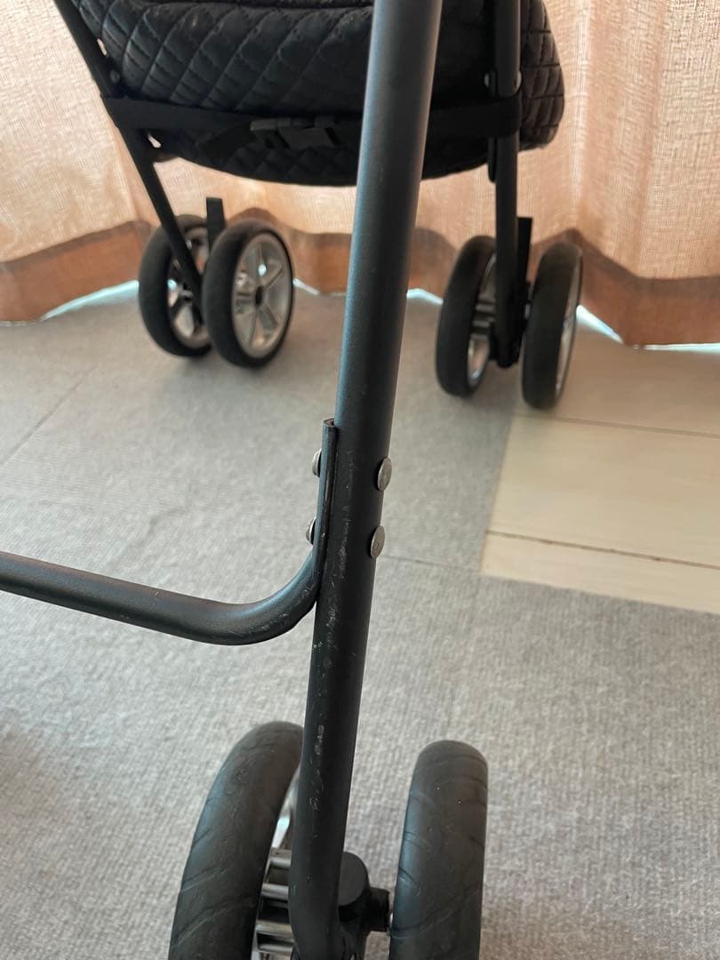 天使のカート　L 小物付き　ブラックキルト　黒 ペットカート