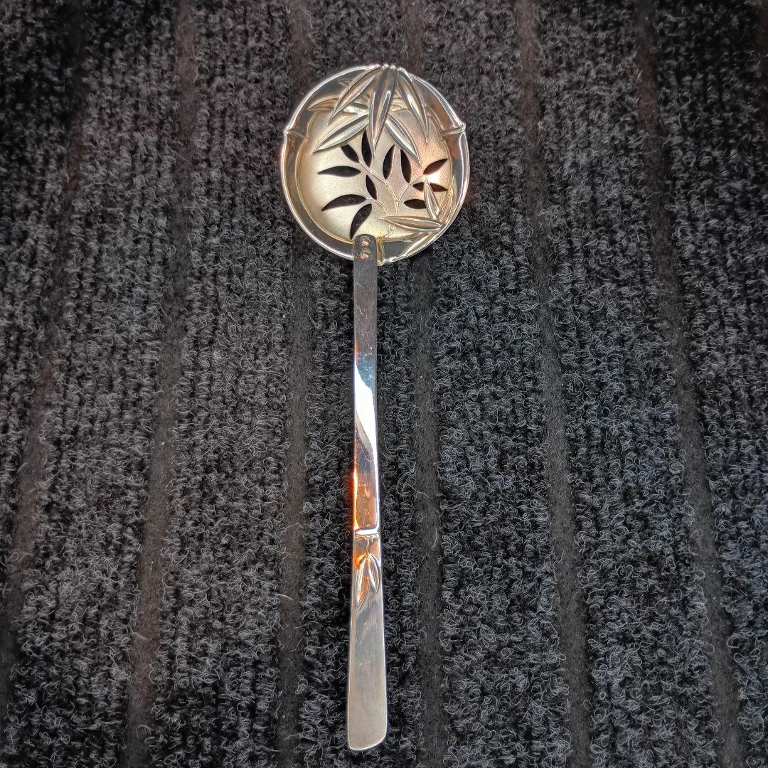 銀製 竹模様の 銀 スプーン 匙 silver レトロ 鍋物 湯豆腐