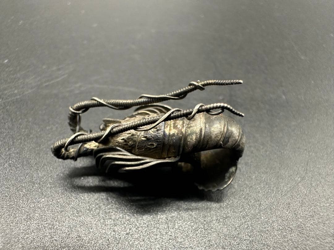 金工美術　純銀製　伊勢海老　エビ　古美術骨董