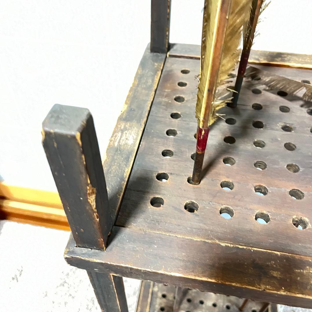 ヴィンテージ　矢箱　矢付き　猫足　木製