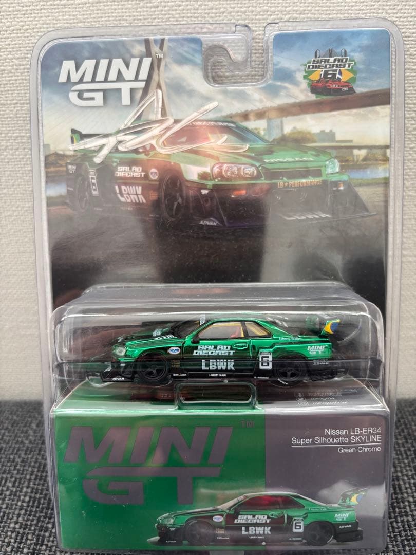 MINI GT R34 ミニカー ブラジルコンベンションーサイン入り
