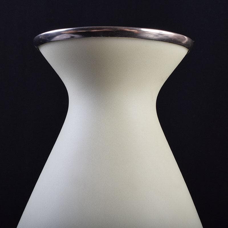 七宝焼　服部喜久作　花文　花瓶　唐木台付　共箱　V　R9527