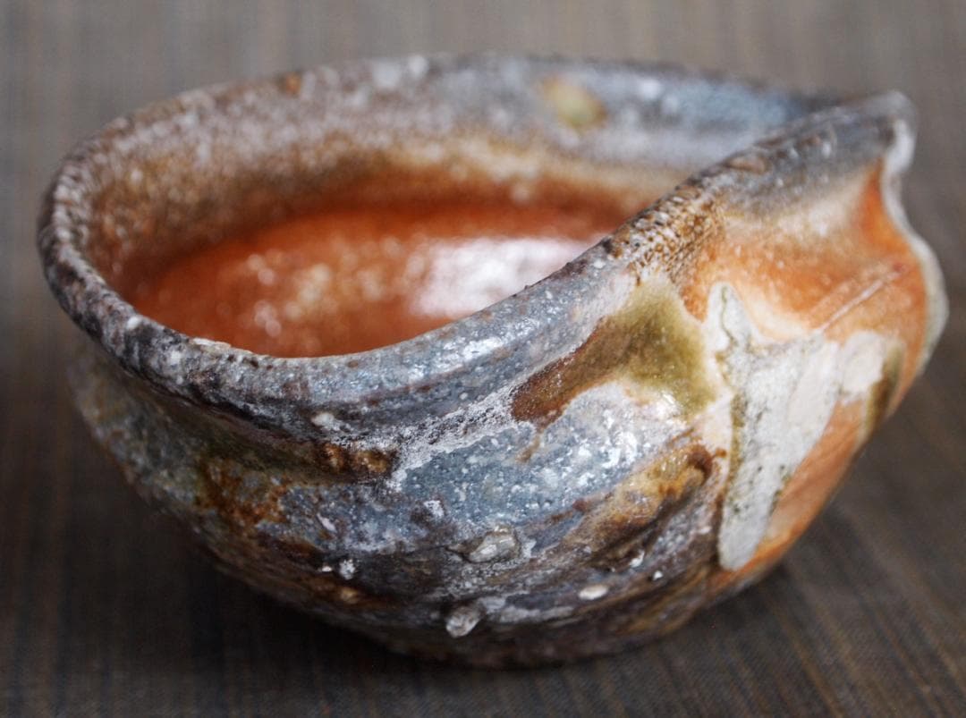 人気作家★小島陽介《師＆父：小島憲二》★伊賀【窯変】沓茶碗★共箱