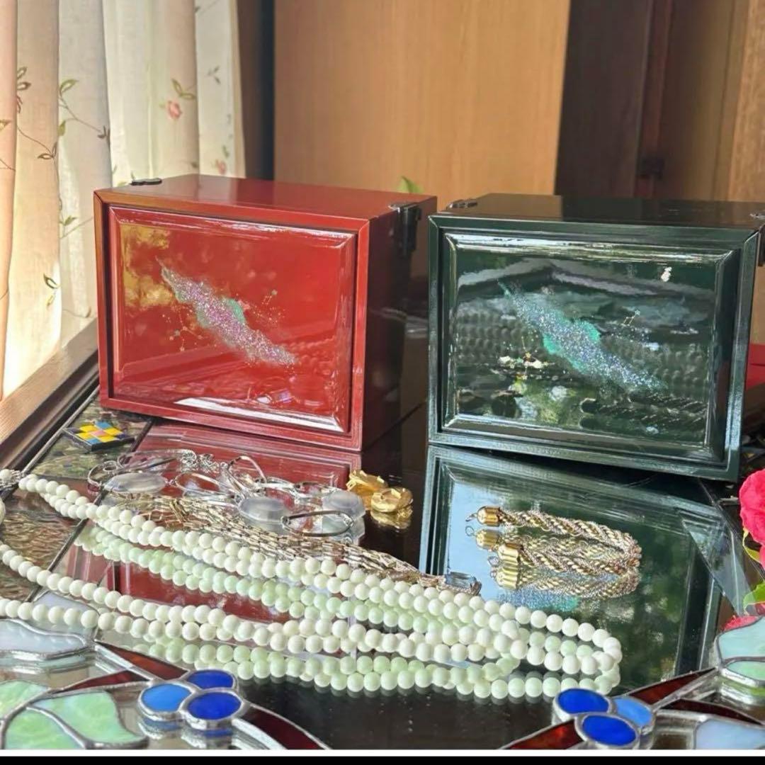 2191様感謝‼️ラストJAPAN輪島螺鈿蒔絵宝石箱「銀河-翠みどり」1点　愛蔵品