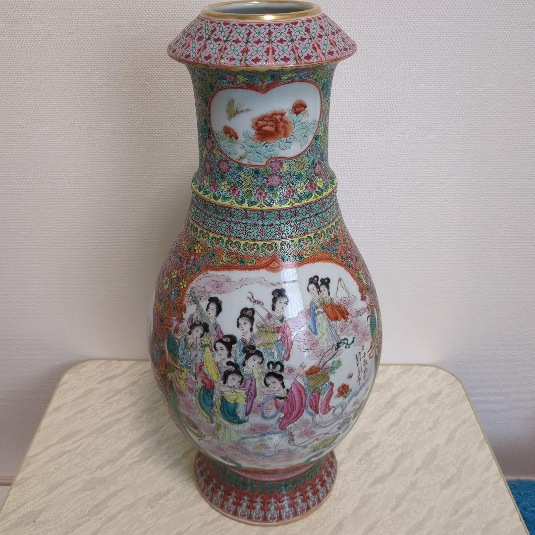 はやみさま 専用品粉彩天女花瓶 景徳鎮 1444