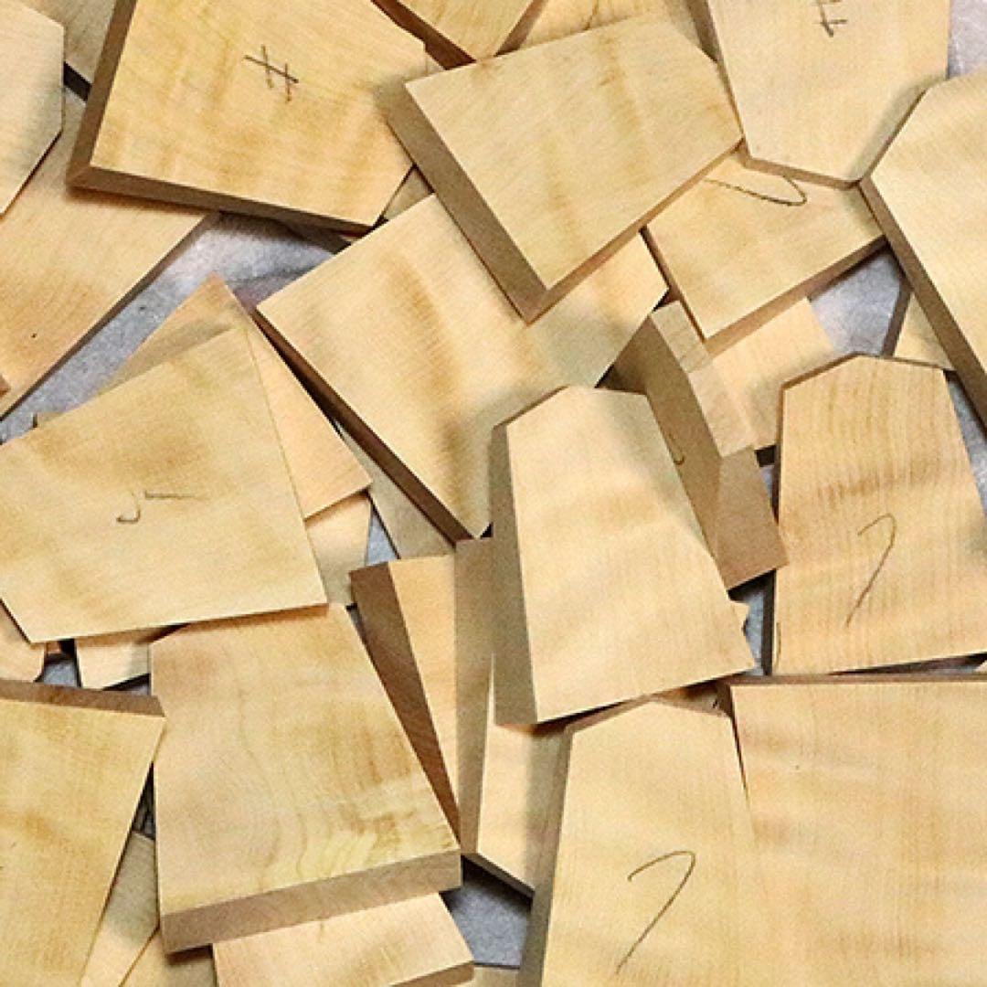 ●駒木地●島黄楊・天然木／虎斑系・杢（大振り）-02-E●未使用●