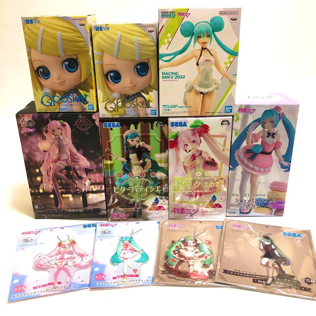 新品未開封　初音ミク　フィギュア　アクスタ　セット　桜ミク　鏡音リン　シリーズ