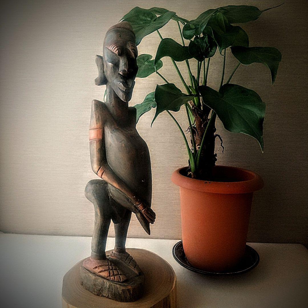 【驚異の人体表現】ヴィンテージ アフリカ彫刻 45cm プリミティブアート