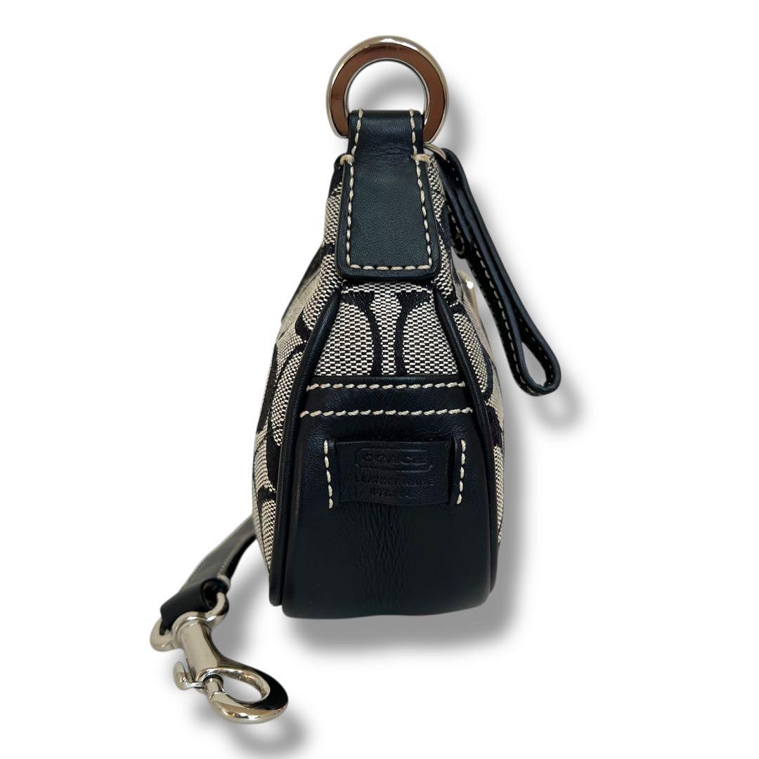 美品 COACH ハンドバッグ キャンバス ネイビー ソーホー シグネチャー