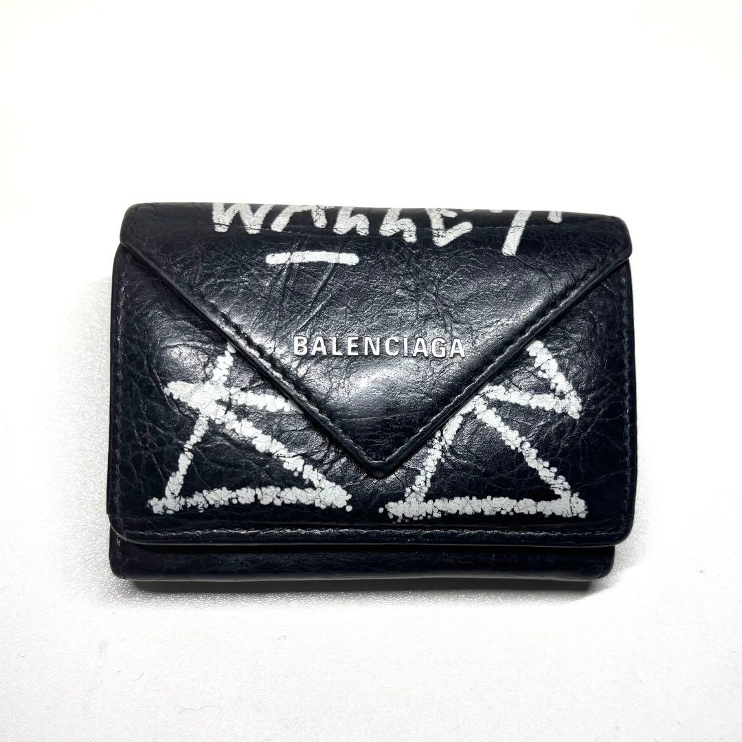 美品　バレンシアガ BALENCIAGA コンパクトウォレット　ブラック