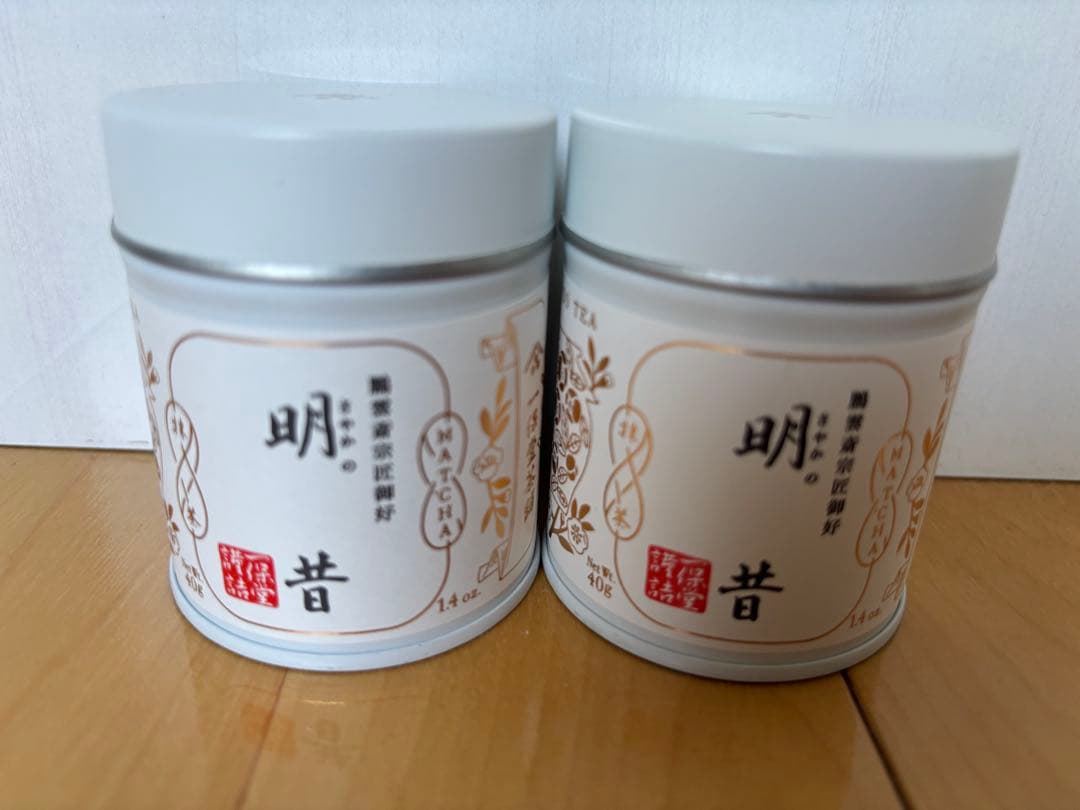 明昔　一保堂茶舗　抹茶　40g×2缶