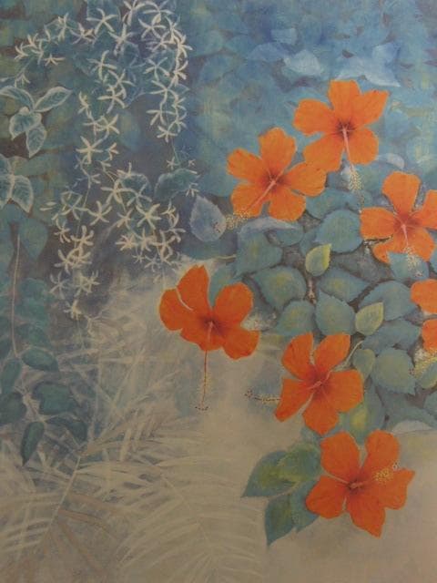 牧野良美、【南の島から】、希少な額装用画集より、新品額装付、状態良好