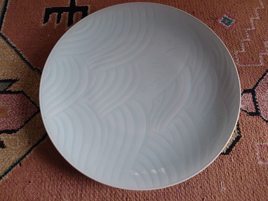 塚本快示　人間国宝　31cm青白磁　大皿