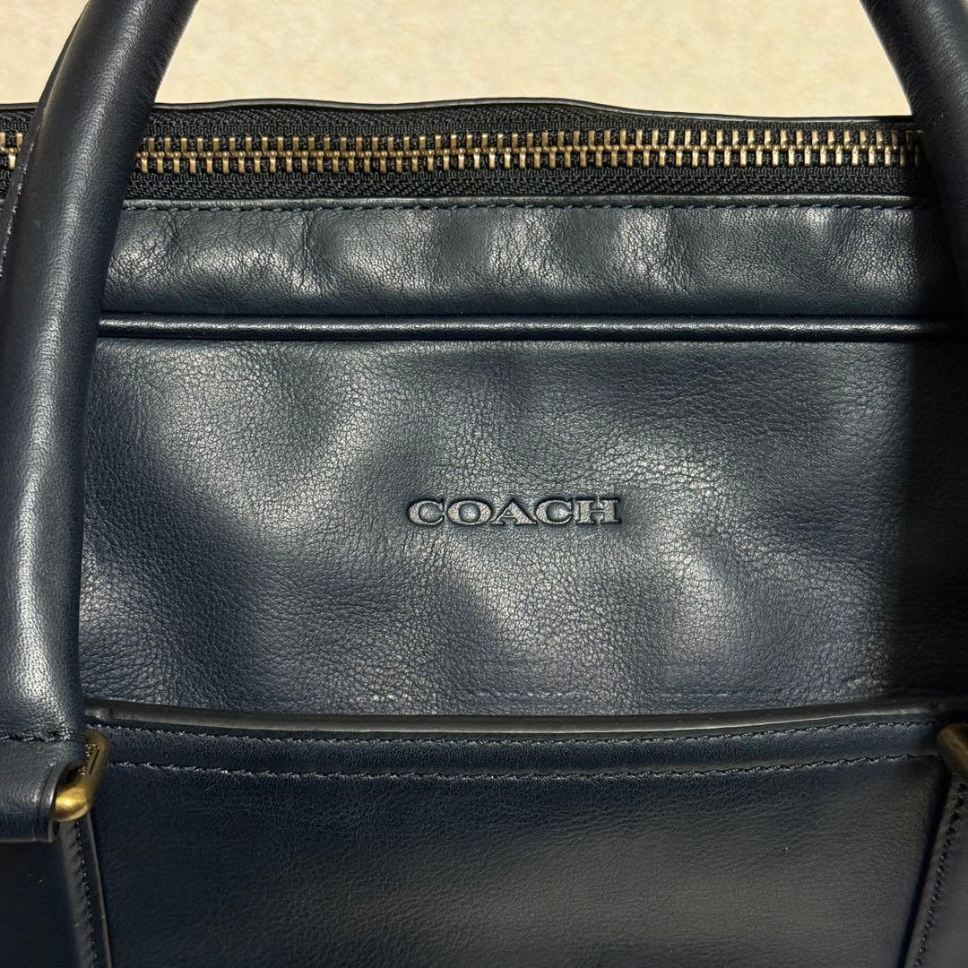 新品未使用　コーチ　ビジネスバッグ　2way 濃紺　ショルダーベルト