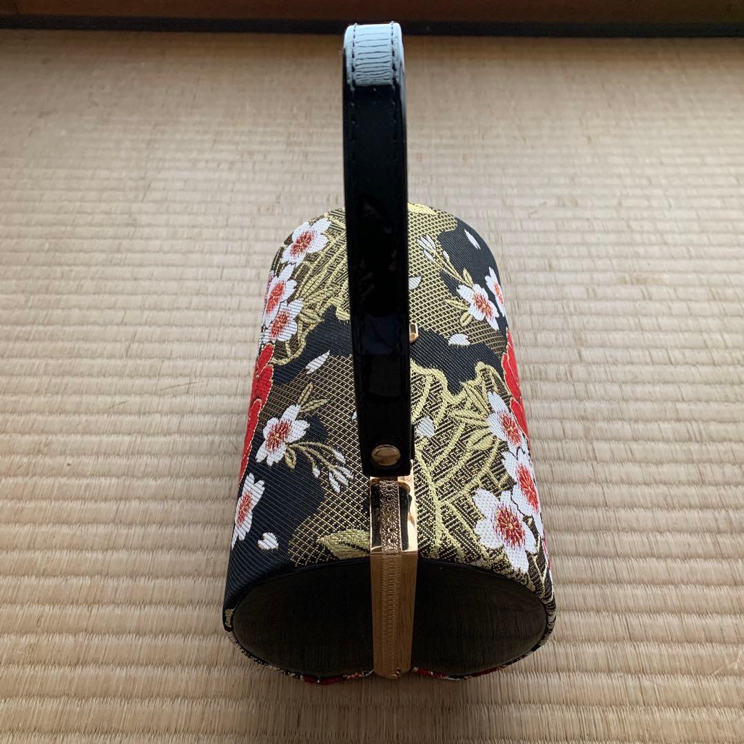 【最後の値下げ】和装用バッグと下駄セット　成人式バッグ黒　成人式草履黒