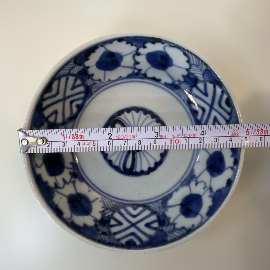 古伊万里 江戸 染付 膾 くらわんか なでしこ 撫子 骨董 アンティーク 皿