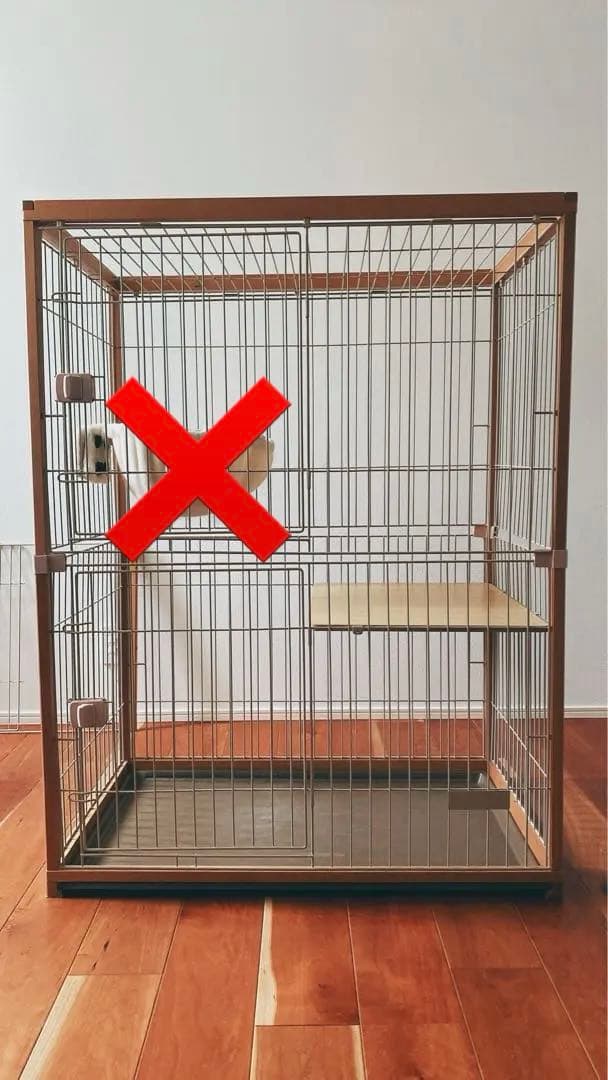 【引き取り限定】BTM 猫 ケージ 木製 2〜3段 ナチュラルカラー