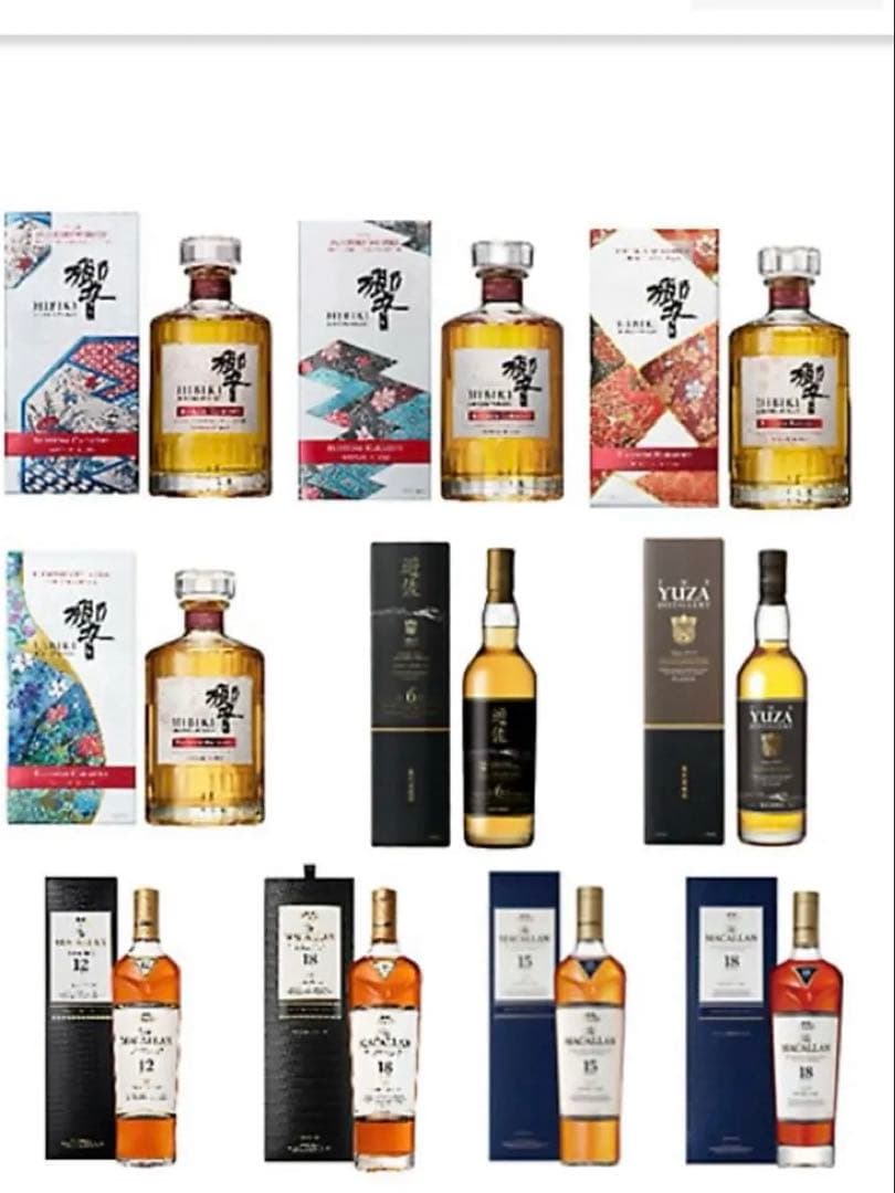 響、マッカラン、YUZA 3ブランド熟成の違いを楽しむウイスキー10本セット