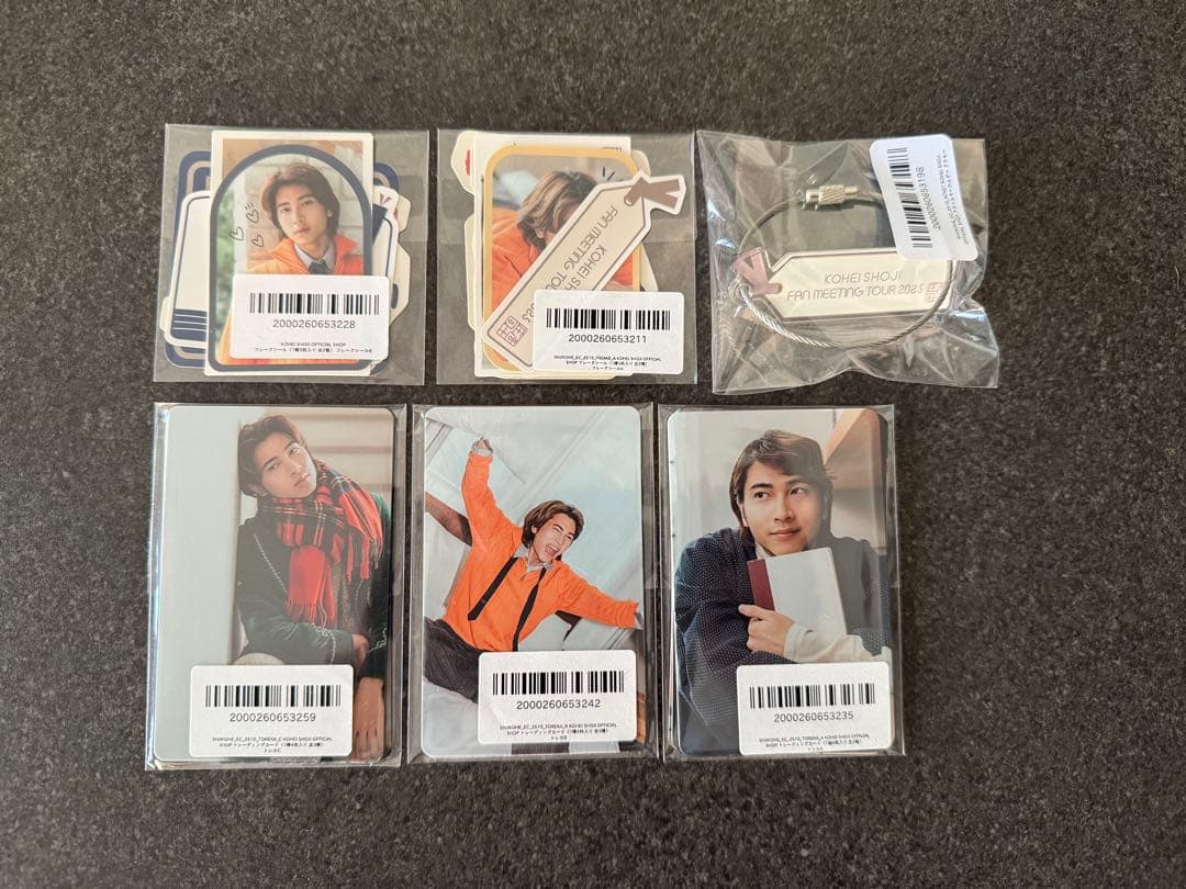 KOHEI SHOJI ファンミ　フレークシールAB＆トレカABC＆キーホルダー